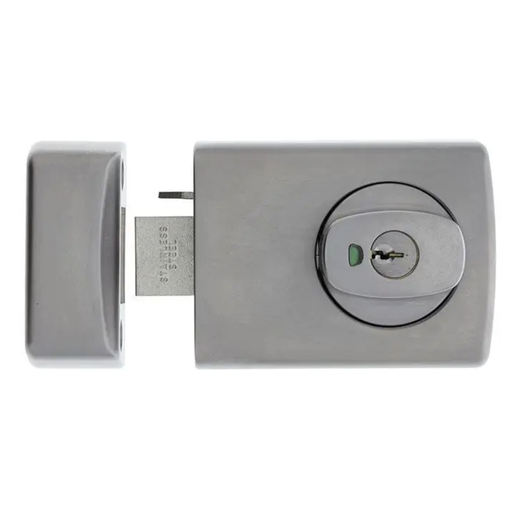 Lockwood 001-1K1 Double Cylinder and Knob Deadlatch - Satin Chrome Pearl