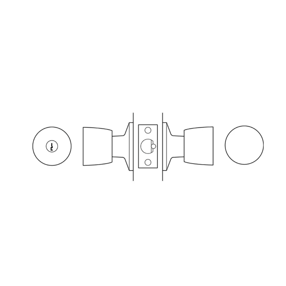 Lockwood 538 Knob Storeroom Lockset - Satin Chrome