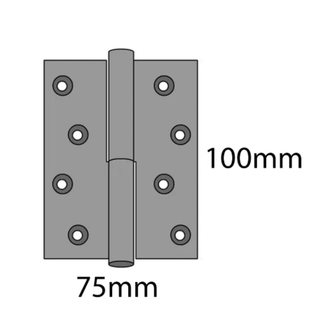 Legge Broad Butt Button Tipped Lift Off 100mm x 75mm x 2.5mm - Left Hand