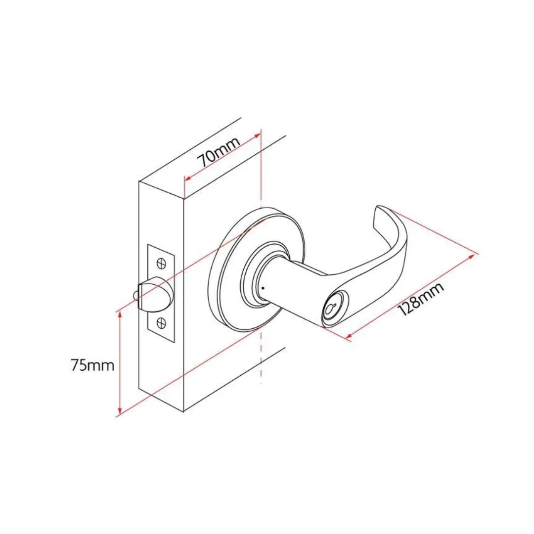 Sabre 400 Series Key in Lever Entrance Set - Satin Chrome