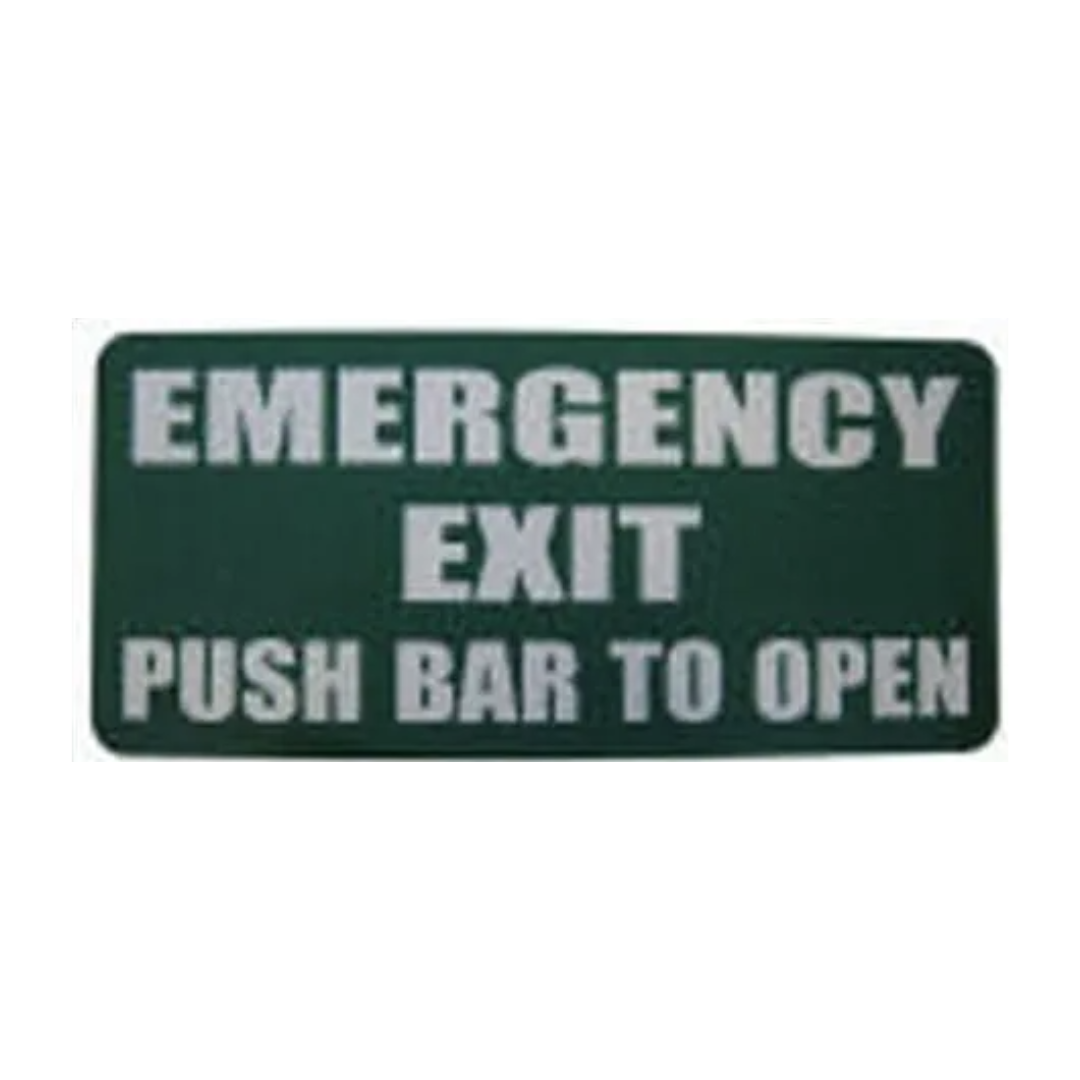 'Emergency Exit Push Bar to Open' PVC Sign